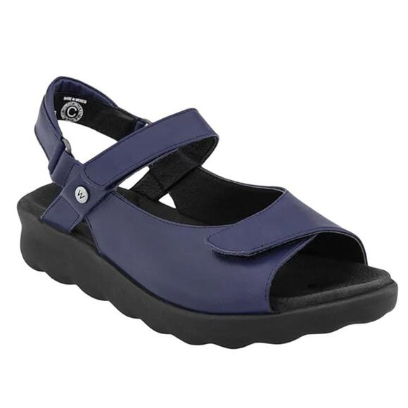 Wolky Pichu Walking Sandals WMNS 41 US 10 Blue Smooth Leather Adjustable Straps - Picture 1 of 9